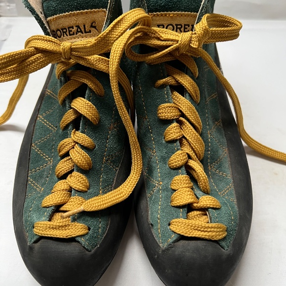 Boreal Climbing Shoes High Top Lace up Size 9 1/2 Green Yellow Ballet Gold - Picture 3 of 10
